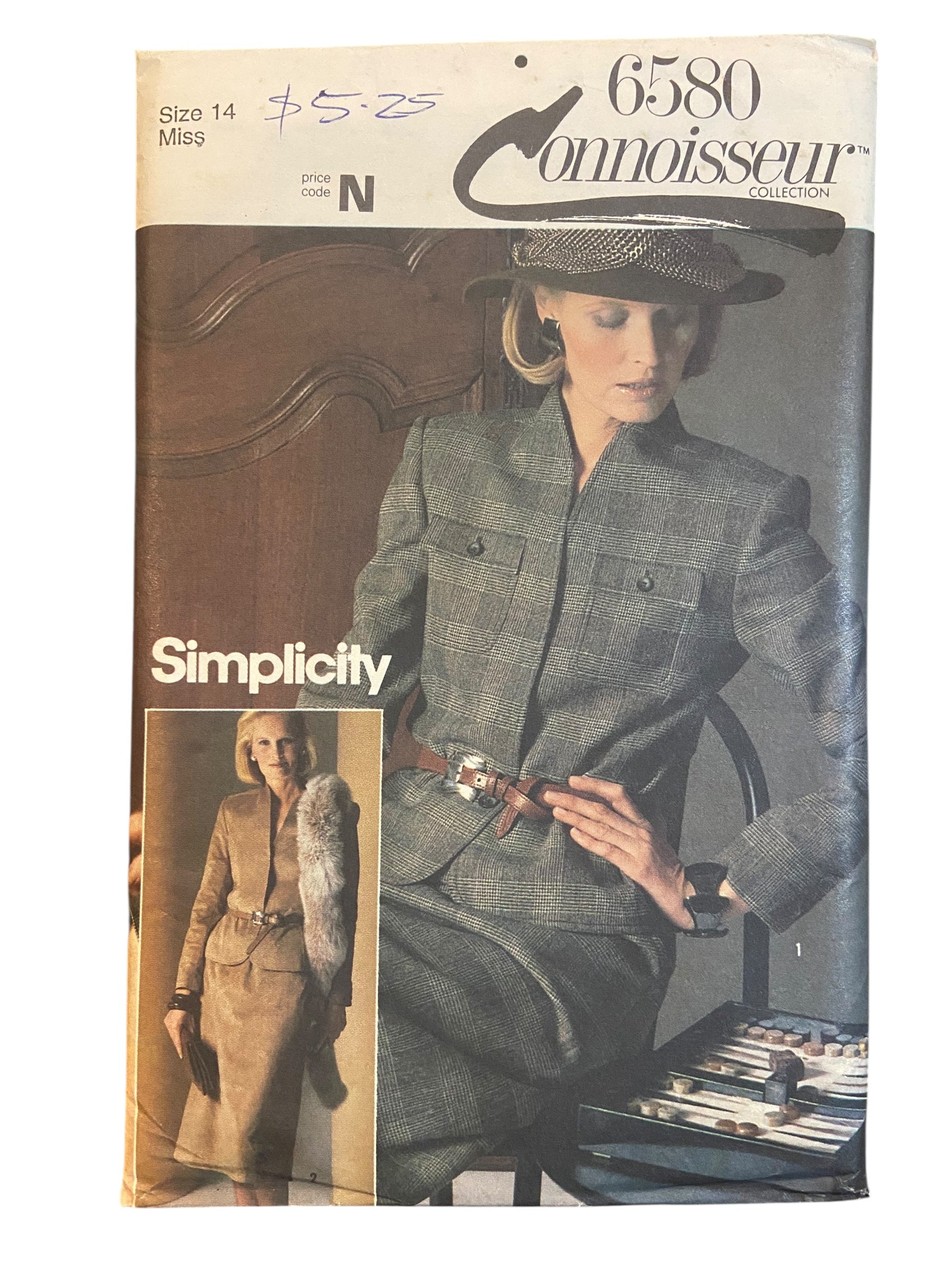 Simplicity 6580 vintage 1980s jacket and skirt suit sewing pattern