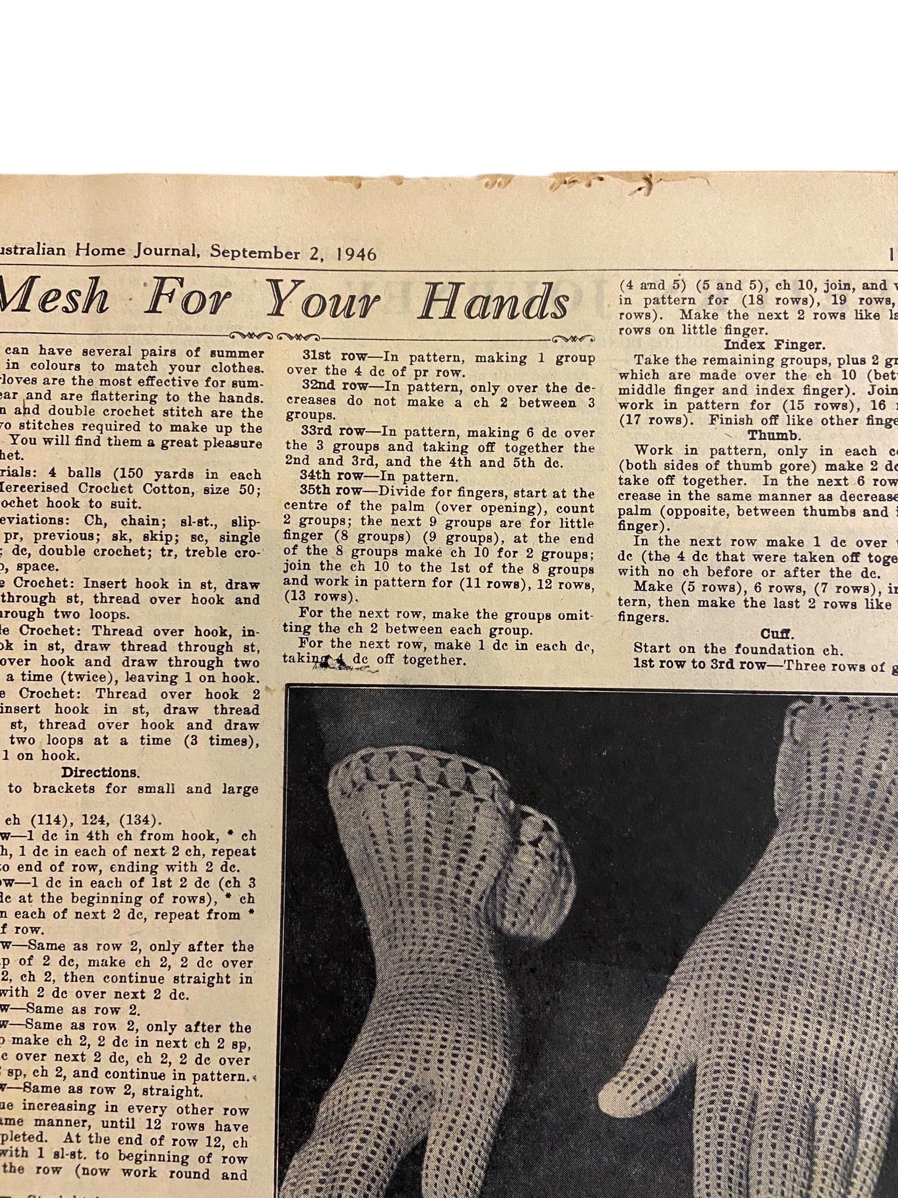 Australian home journal September 2nd 1946 with three sewing patterns, unused, factory folded, two women’s dresses (36 inch bust) and child’s frock age 8 years