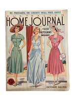 Australian home journal October 2nd 1950 with three sewing pattern, unused, factory folded. Two dresses and night dress. Bust 34 inches.