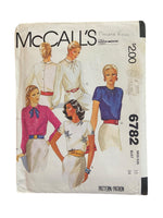 McCall’s 6782  vintage 1970s blouse sewing pattern. Bust 34 inches.