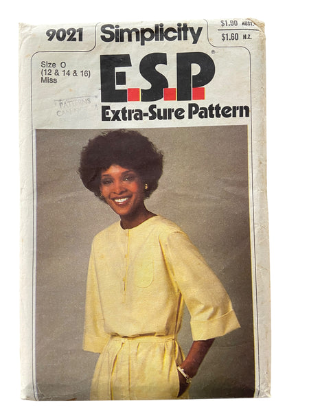 Simplicity 9382 vintage 1970s dress sewing pattern. Bust 34, 36, 38 inches