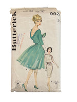 Butterick 9924 vintage 1960s dress sewing pattern. Bust 34 inches