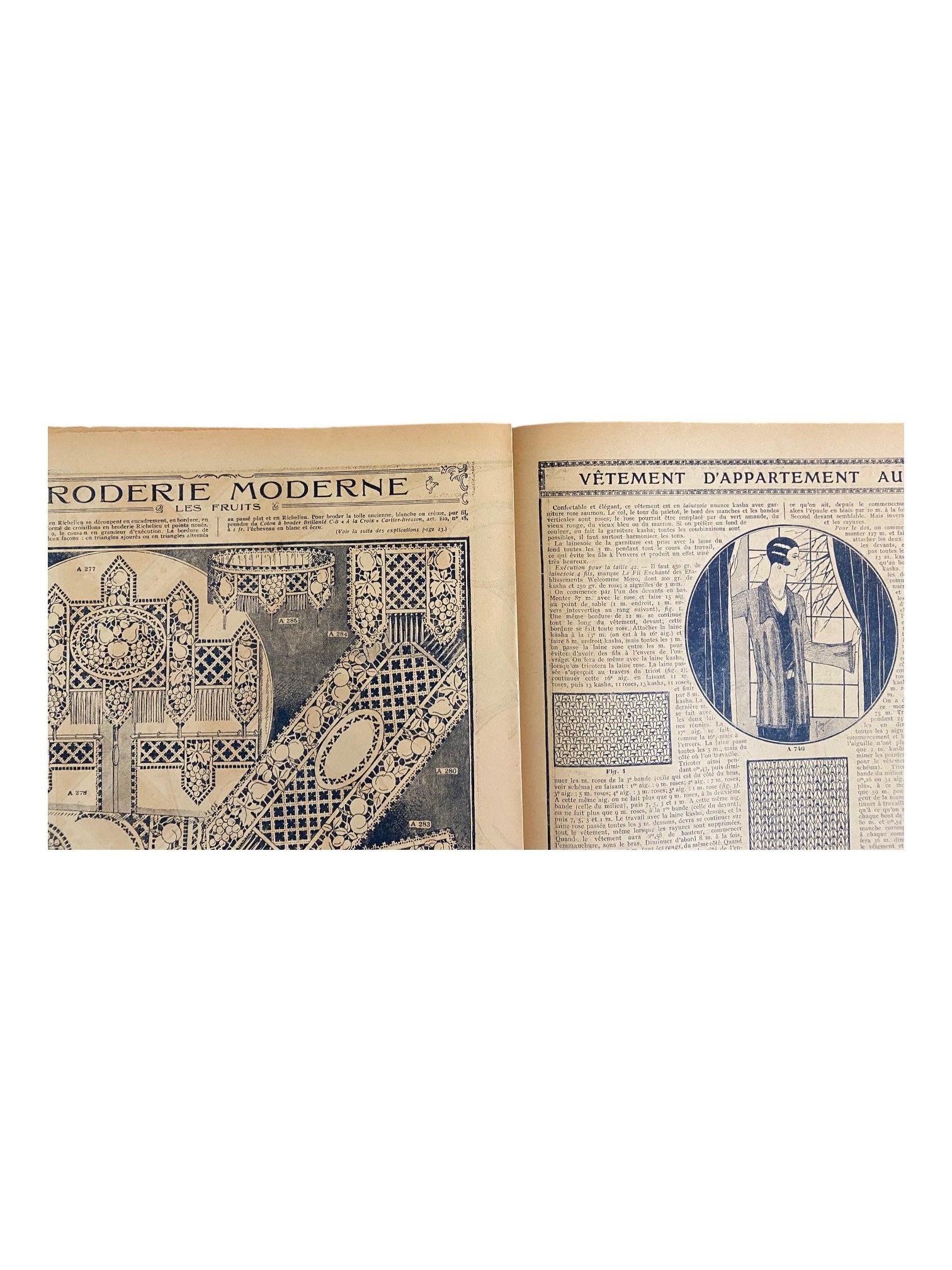 Mon Ouvrage 1 Mars 1929 vintage French craft magazine with knitting pattern for the jacket on the cover