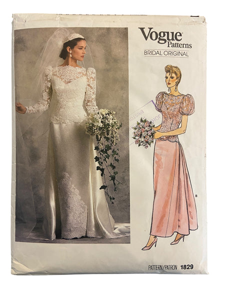 Vogue 1829 Vogue bridal original bridal dress sewing pattern Bust 34 inches