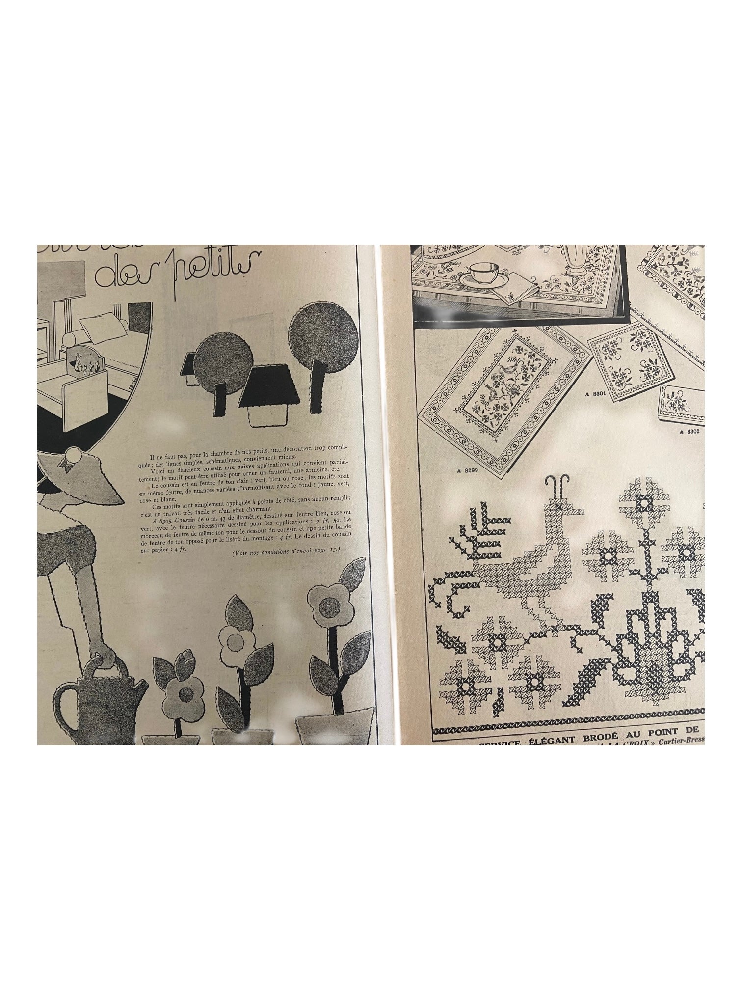 Mon Ouvrage 1 Fevrier 1936 vintage French craft magazine with knitting pattern for the jumper and mini cape on the cover