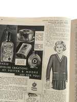 Australian home journal June 1st 1932 with four sewing patterns, unused, factory folded, three frocks bust 36 inches, child’s frock age 4 year