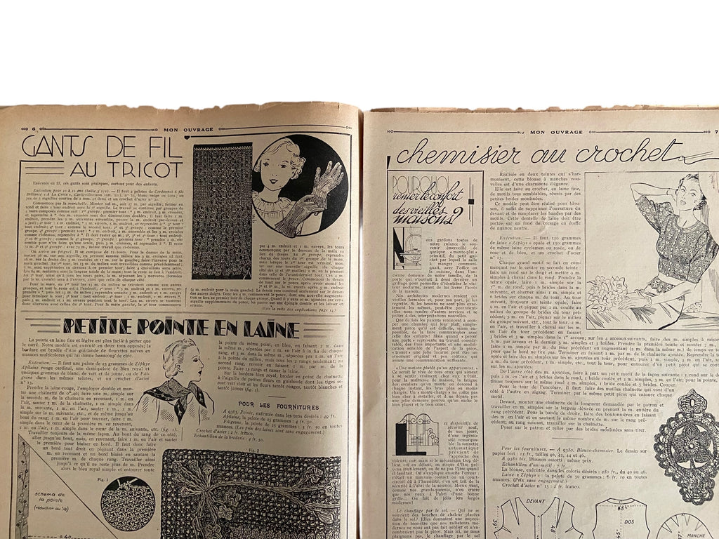 Mon Ouvrage 15 Juliet 1937 includes  crochet pattern for the blouse on the front cover