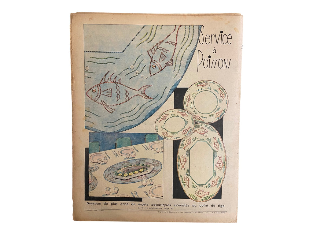 Mon Ouvrage 15 Septembre 1937 vintage French craft magazine with knitting pattern for the suit on the cover