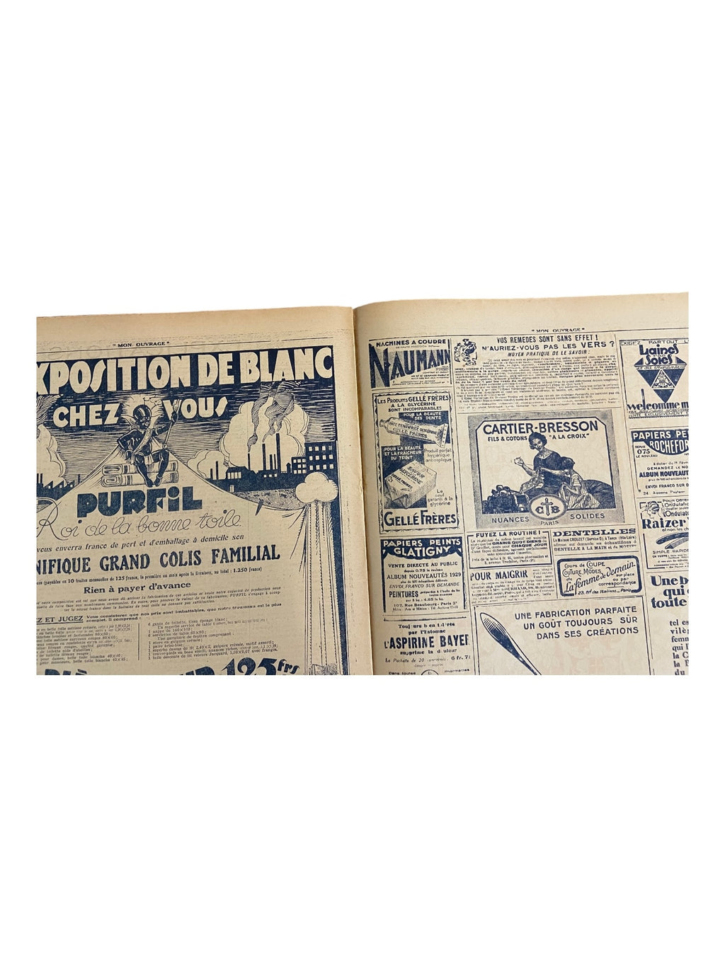 Mon Ouvrage 1 Mars 1929 vintage French craft magazine with knitting pattern for the jacket on the cover