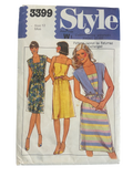 Style 3399 vintage 1970s dress and cover up sewing pattern. Bust 34 inches