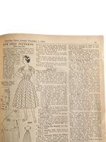 Australian home journal December 1st 1952 with three sewing pattern, unused, factory folded. Two dresses and child’s sunsuit. Bust 34 inches.