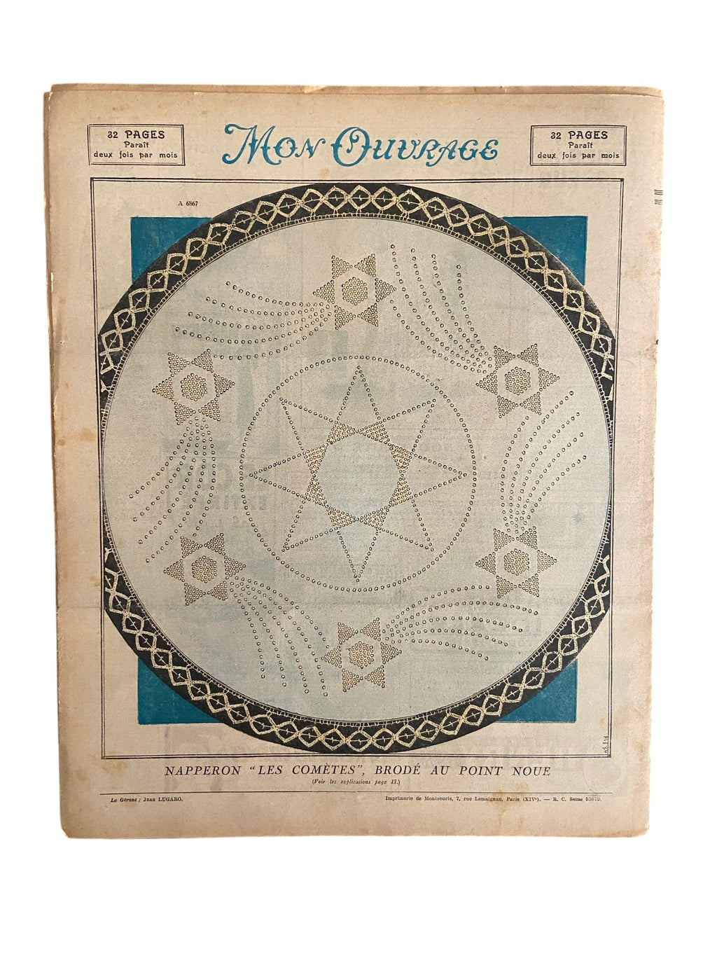 Mon Ouvrage 1 Juillet 1935 includes  knitting pattern for the blouse on the front cover