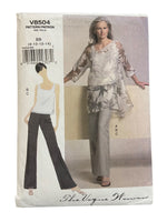 Vogue woman v8504 2000s sewing pattern tunic, top and pants. Bust 31.5, 32.5, 34, 36 inches