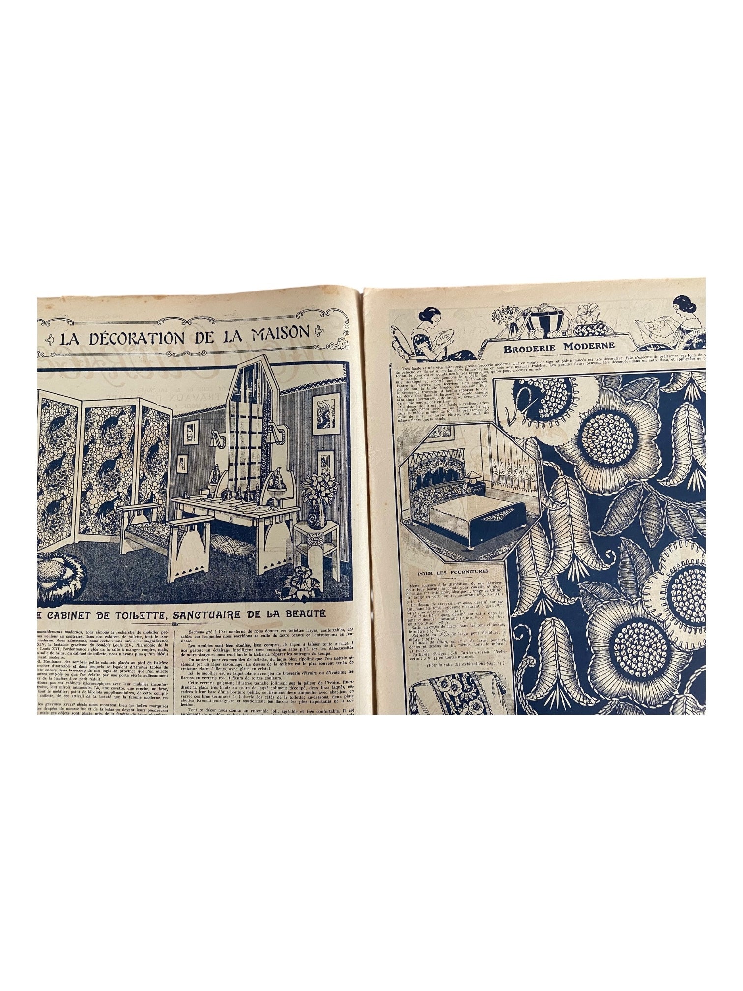 Mon Ouvrage 15 April 1928 vintage French craft magazine with knitting pattern for the sports vest on the cover