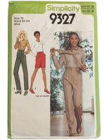 Simplicity 9327 vintage 1980s pants sewing pattern. Waist 25 inches, hip 34.5 inches