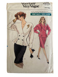 Vogue 7352 vintage 1980s top and skirt sewing pattern. Bust 30.5, 31.5, 32.5 inches