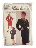 Simplicity 9314 vintage 1980s jacket and skirt suit sewing pattern. Bust 29.5, 30.5, 31.5 inches