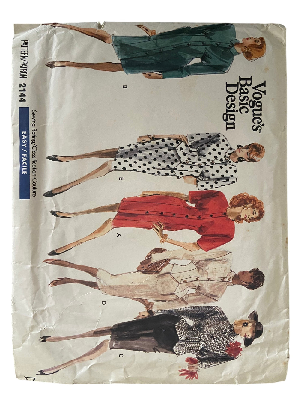 Vogue 2144 Vogue’s basic design dress, top and skirt sewing pattern. Bust 32.5 inches