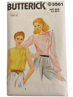 Butterick 3561 vintage 1980s blouse sewing pattern. Bust 32.5 inches
