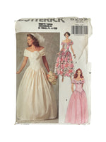 Butterick 5252 vintage 1990s bridal or bridesmaid dress pattern Bust 34, 36, 38 inches
