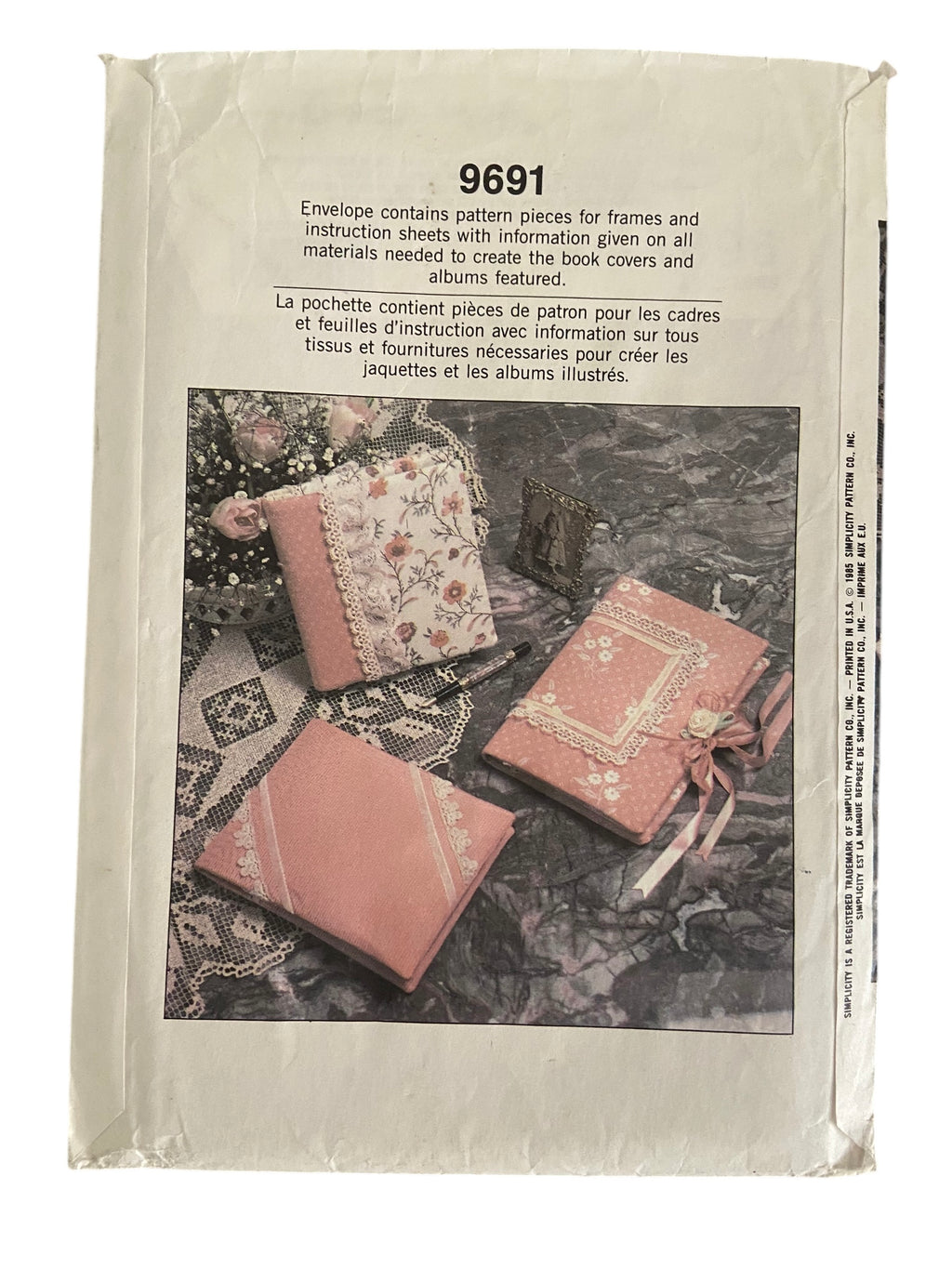 Simplicity 9691 vintage 1980s book covers and albums Marjorie Puckett craft sewing pattern