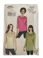 Very easy Vogue v8669 tops sewing pattern from 2010. Bust 31.5, 32.5, 34, 36 inches