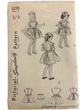 Simplicity 3295 vintage 1950s vintage child's dress and panties sewing pattern. Size 2/3