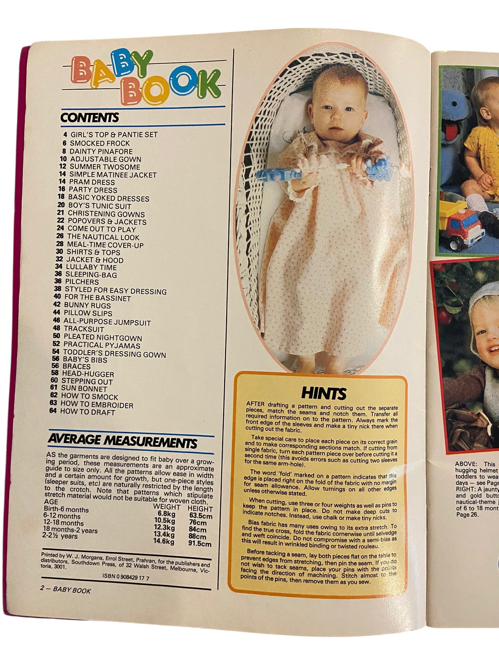 Enid Gilchrist’s baby book draftable pattern book 1970s, contains many draftable patterns