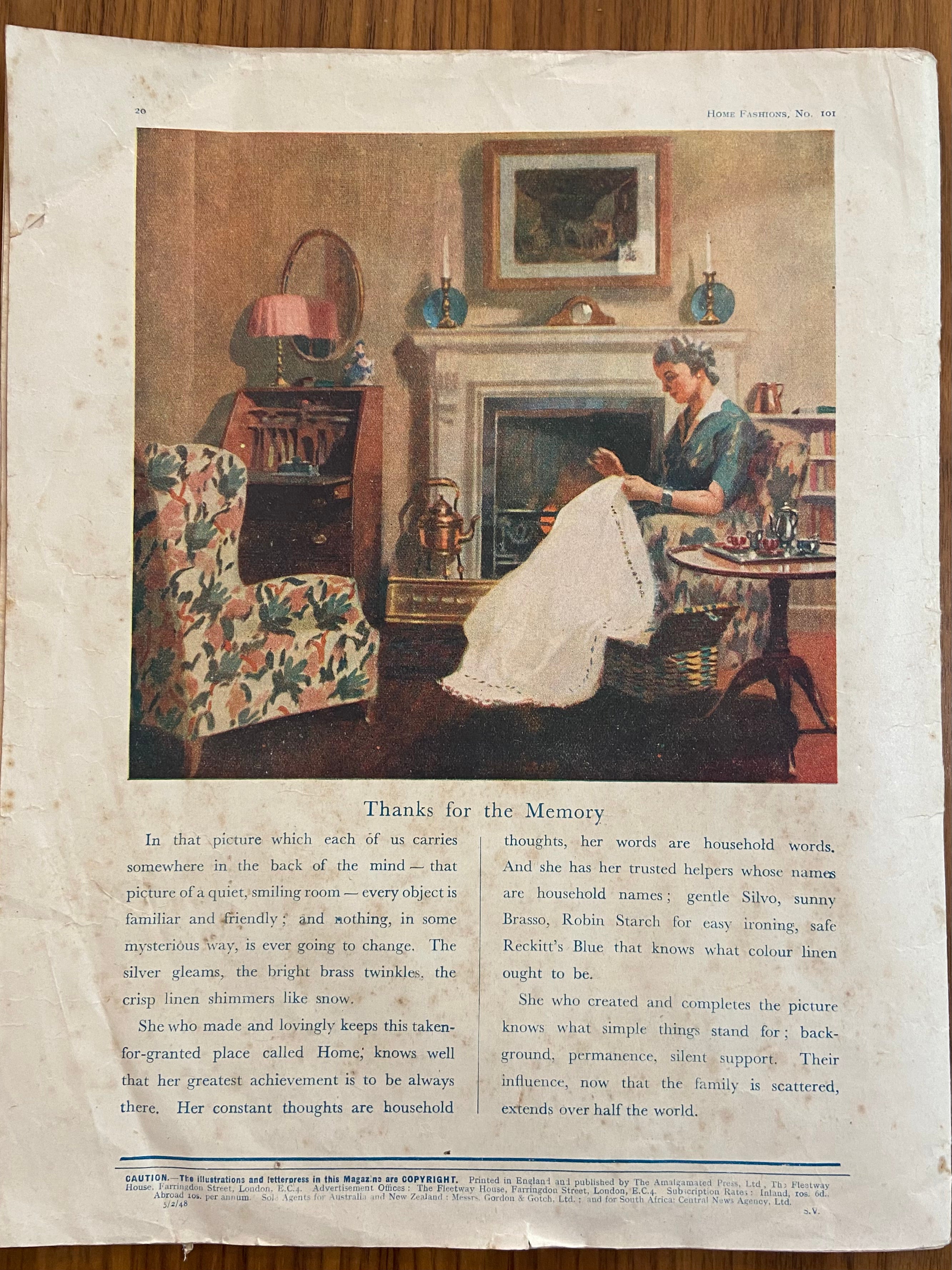 Home Fashions and Children’s Dress No. 101 vintage 1948 magazine dress sewing pattern, unused, factory folded. Bust 36 inches .