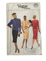 Vogue 9403 vintage 1980s top and skirt sewing pattern. Bust 30.5, 31.5, 32.5 inches