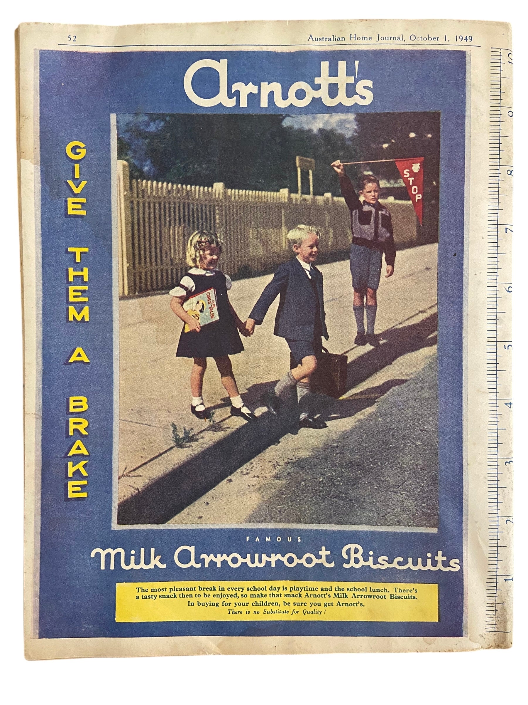 Australian home Journal July 1st 1950 with three dress sewing patterns, unused, factory folded, women’s dresses. Bust 36 inches.