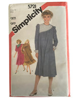 Simplicity 5721 vintage 1980s dress sewing pattern. Bust 32.5 inches