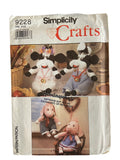 Simplicity 9228 vintage 1980s stuffed cow and pig and clothes craft sewing pattern