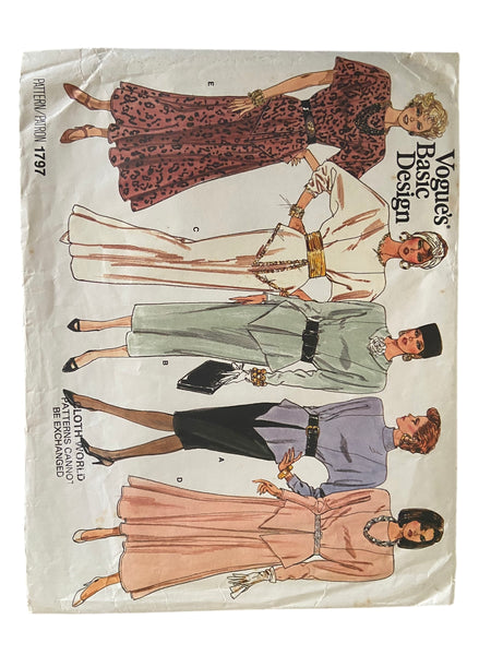 Vogue 2144 Vogue’s basic design dress sewing pattern. Bust 31.5, 32.5, 34 inches