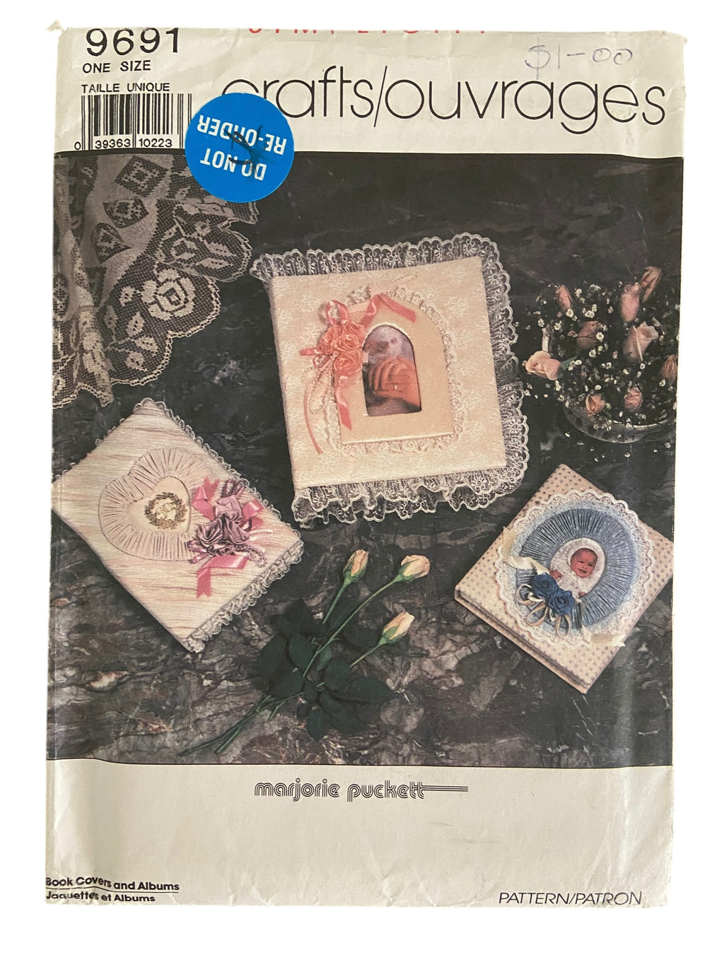 Simplicity 9691 vintage 1980s book covers and albums Marjorie Puckett craft sewing pattern