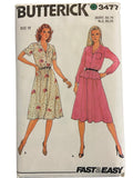 Butterick 3477 vintage 1980s top and skirt sewing pattern. Bust 32.5 inches