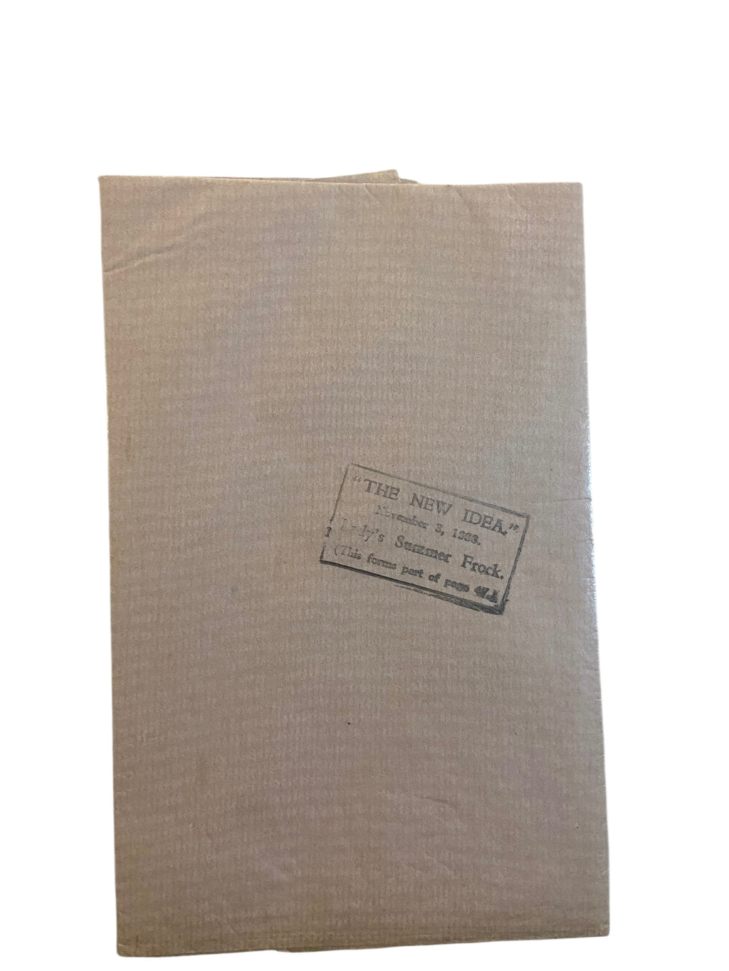 The New Idea Magazine . A weekly paper for Australian and New Zealand Women. November 3 1933 with sewing pattern unused, factory folded, lady’s summer frock. Bust 34 inches.