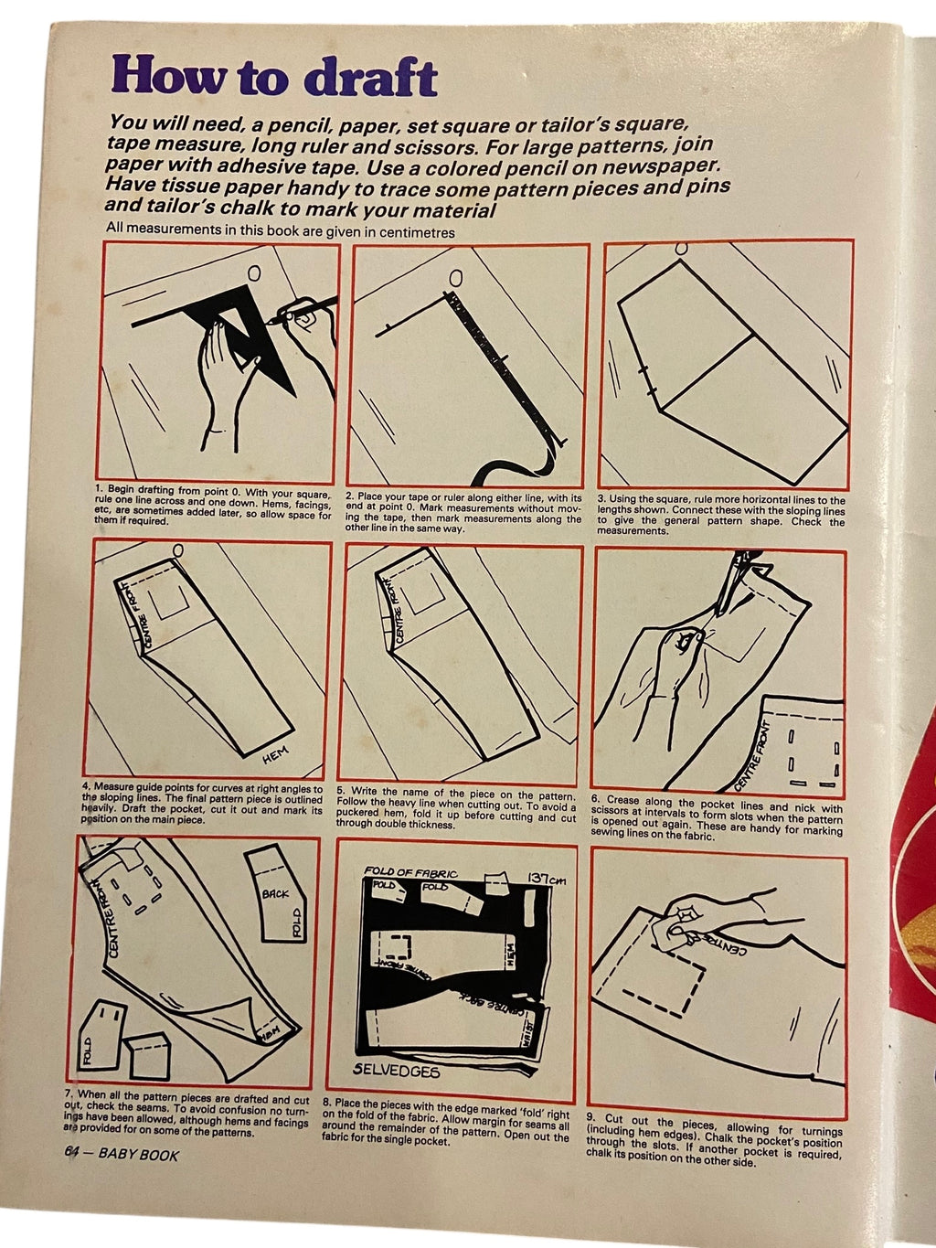 Enid Gilchrist’s baby book draftable pattern book 1970s, contains many draftable patterns