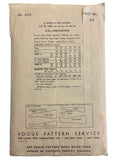 Vogue 6122 vintage 1950s nightgown sewing pattern. Bust 34 inches