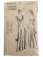 Vogue 6122 vintage 1950s nightgown sewing pattern. Bust 34 inches