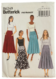 Butterick B6249 fast and easy skirt sewing pattern. Waist 28, 30, 32, 34, 37 inches