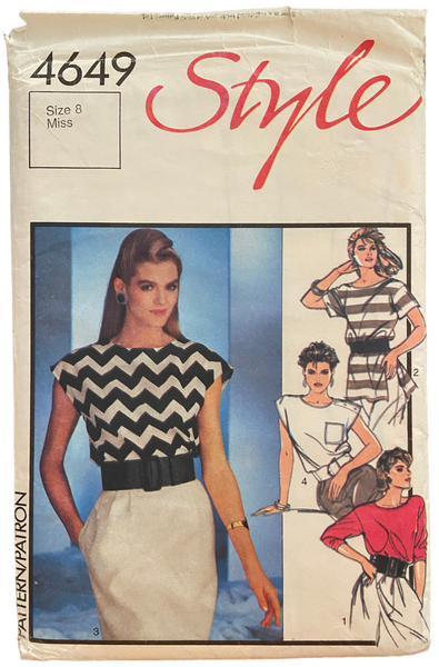 Style 4649 vintage 1980s tops pattern. Bust 31.5