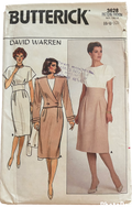 Butterick 3628 vintage 1980s David Warren dress and jacket sewing pattern. Bust 30.5, 31.5, 32.5 inches