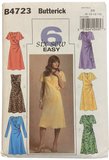 Butterick B4723 6 easy to sew dresss sewing pattern bust 31.5, 32.4, 34, 36 inches