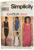 Simplicity 7194 vintage 1990s 2 hour dress sewing pattern. Bust 32, 34, 36 inches