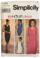Simplicity 7194 vintage 1990s 2 hour dress sewing pattern. Bust 32, 34, 36 inches