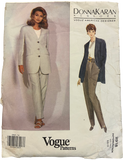 Vogue 2918 Donna Karan New York Vogue American Designer jacket and pants pattern Bust 31.5 inches. Waist 23, 24,25 inches