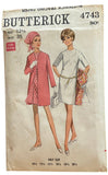 Butterick 4743 vintage 1960 dress sewing pattern. Bust 35