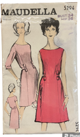 Maudella 5294 vintage 1960s dress pattern Bust 34 inches