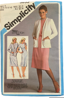 Simplicity 9832 vintage 1980s dress and cardigan sewing pattern. Bust 32.5, 34, 36 inches